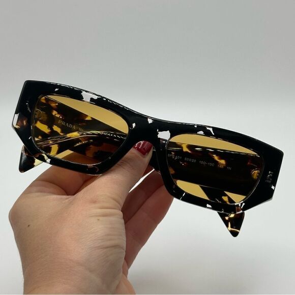 PRADA SUNGLASSES PRA01S 15O10C Havana Black Transparent/Yellow Unisex NEW main image 4